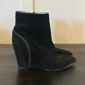 Black Wedge Bootie